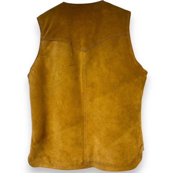 Ballymoor Vintage 70s Mens Genuine Leather Sherpa lined Western Cowboy Vest sz S - Picture 7 of 12